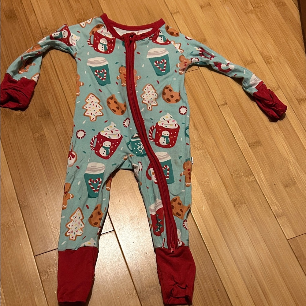 Little Sleepies Red and Blue Festive Footie